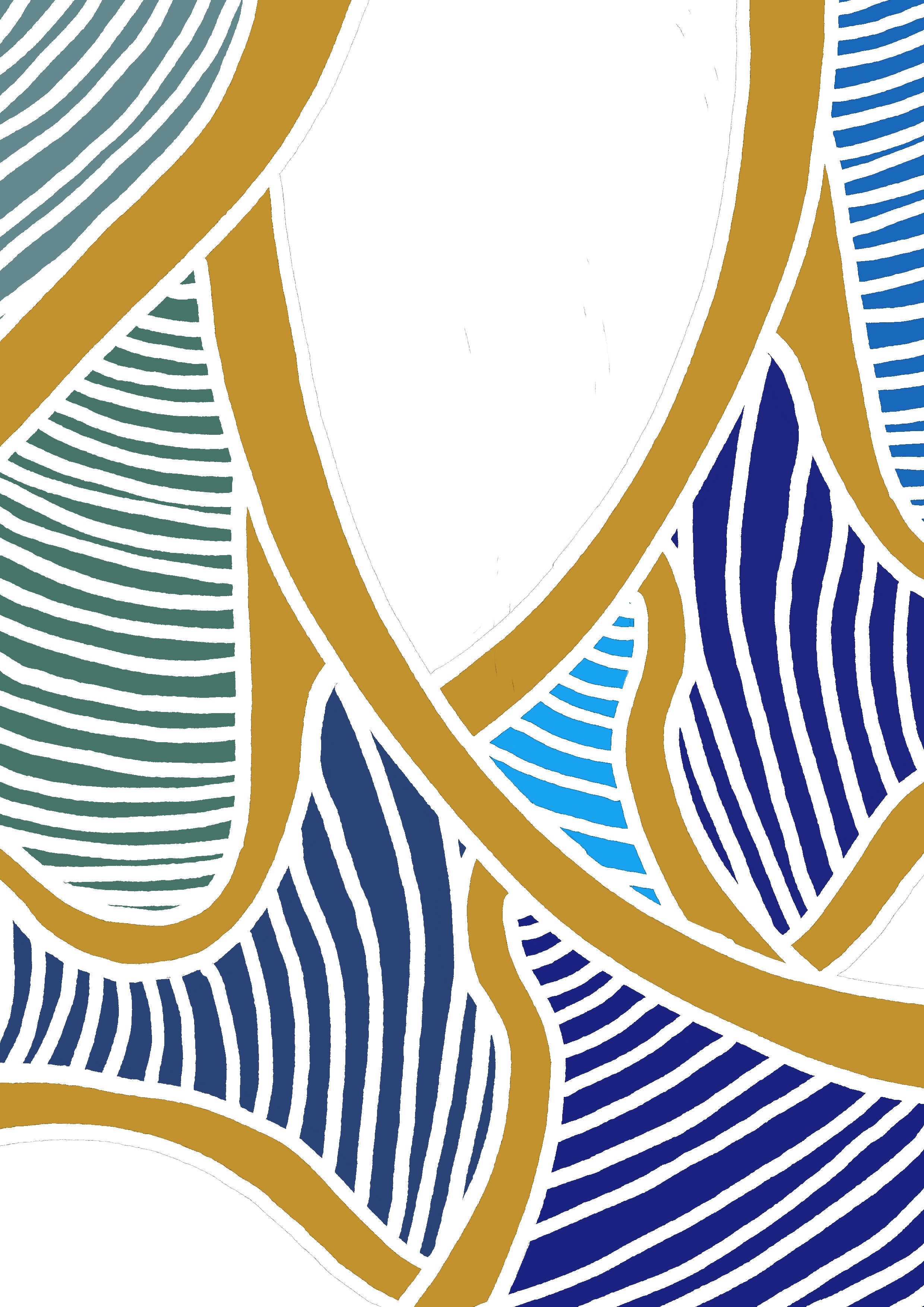 Gold Arcs Over Blue