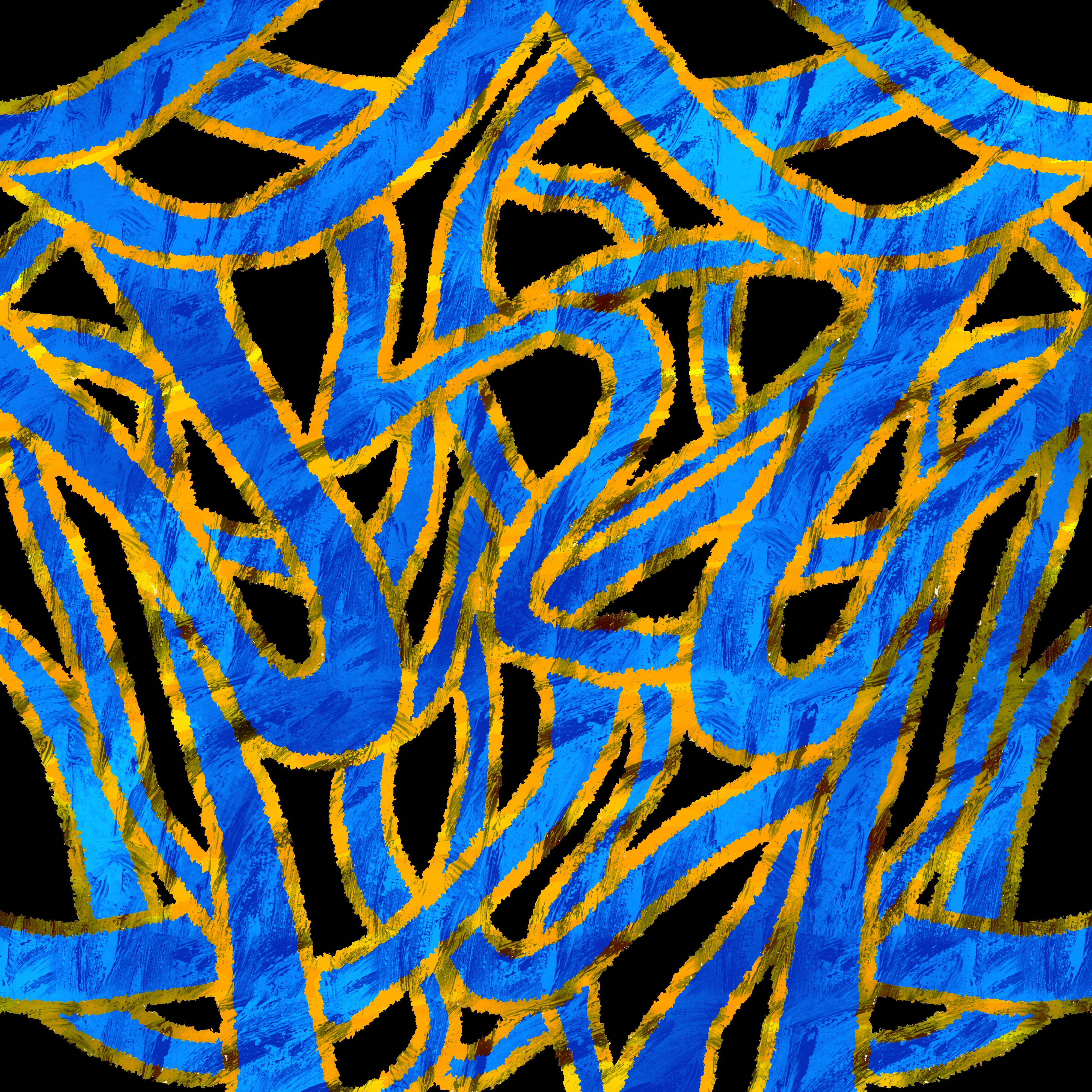 Blue and Gold Tangle
