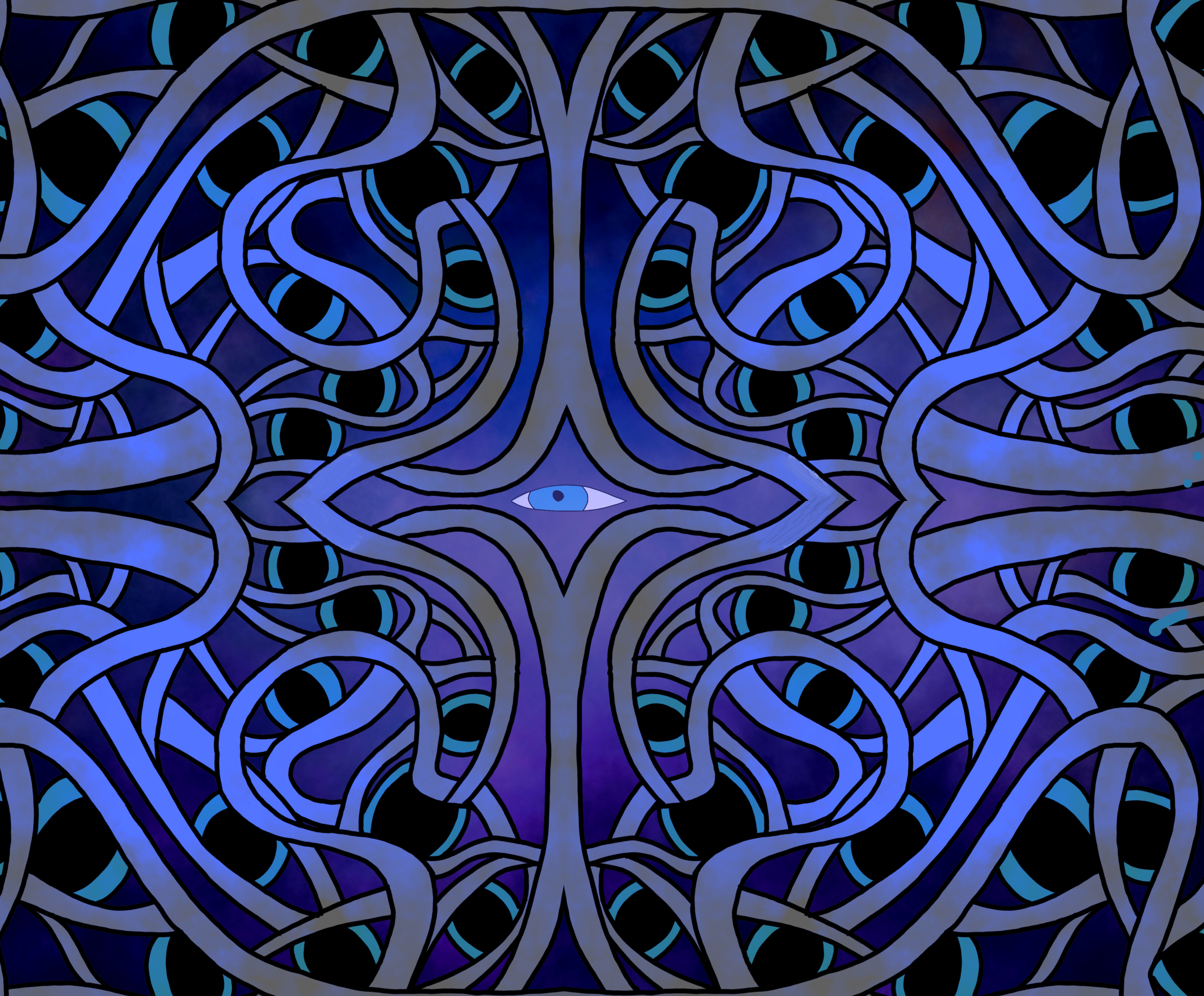 Blue Night Mirror