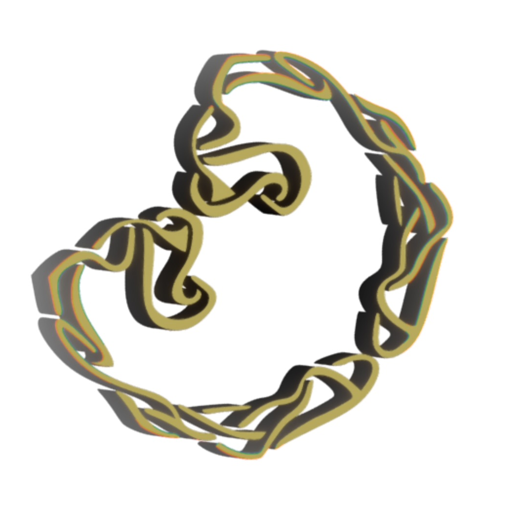 Gold Rope Heart in Space