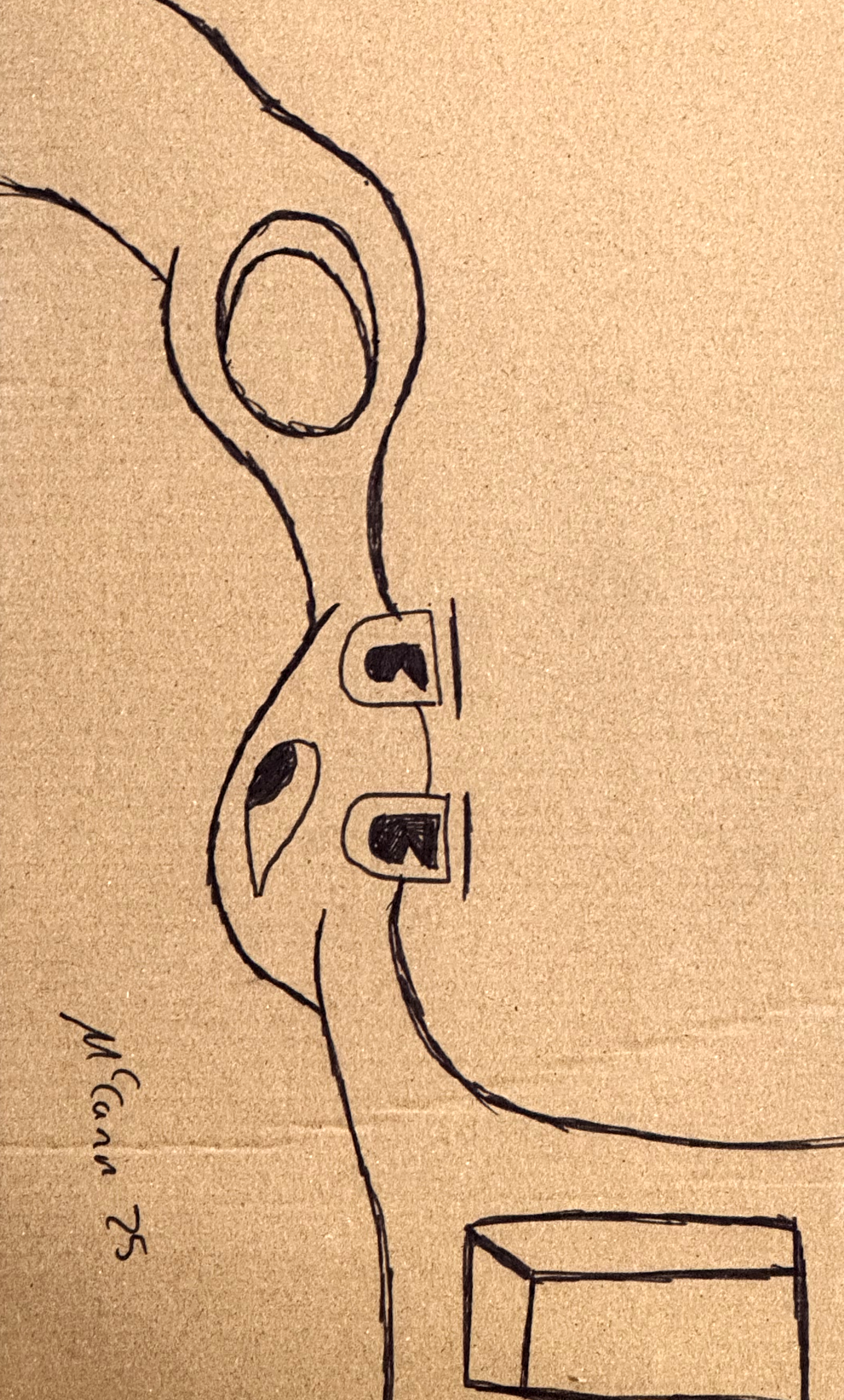 Quiet Line on Cardboard