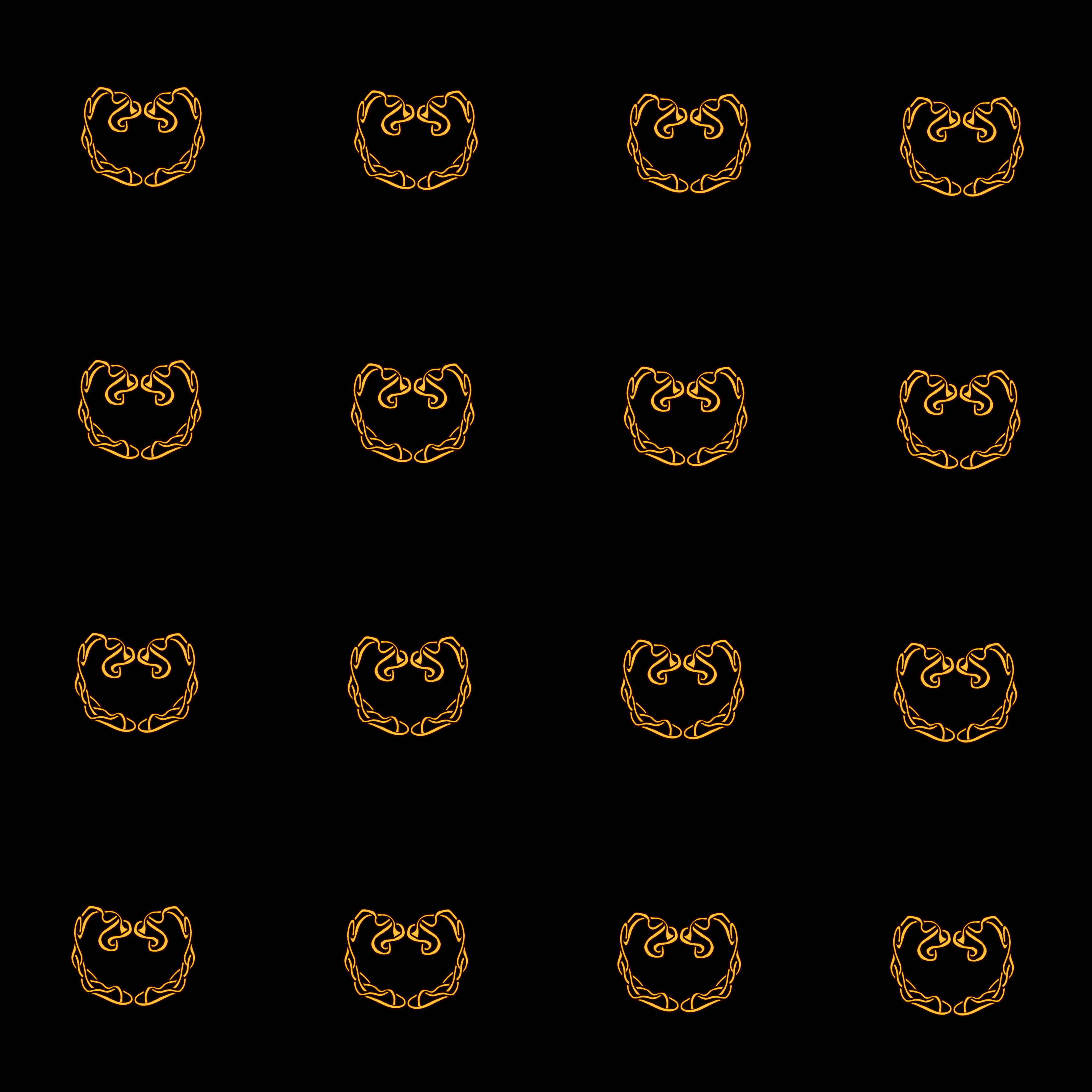 Rows of Small Hearts